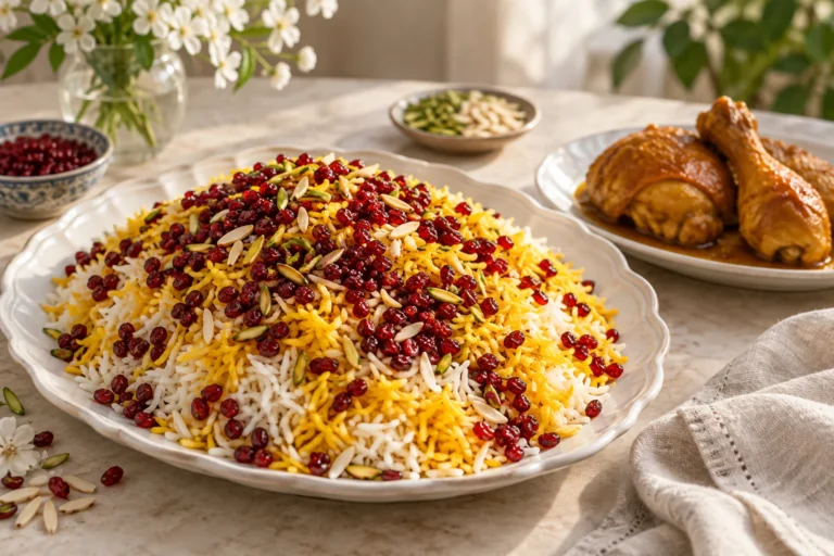 Saffron Barberry Rice with Chicken